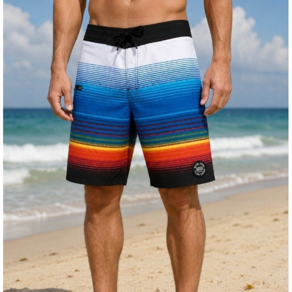 Ron Jon Surf Shop Swim Shorts Trunks 30 California Sunset Boardshorts Board